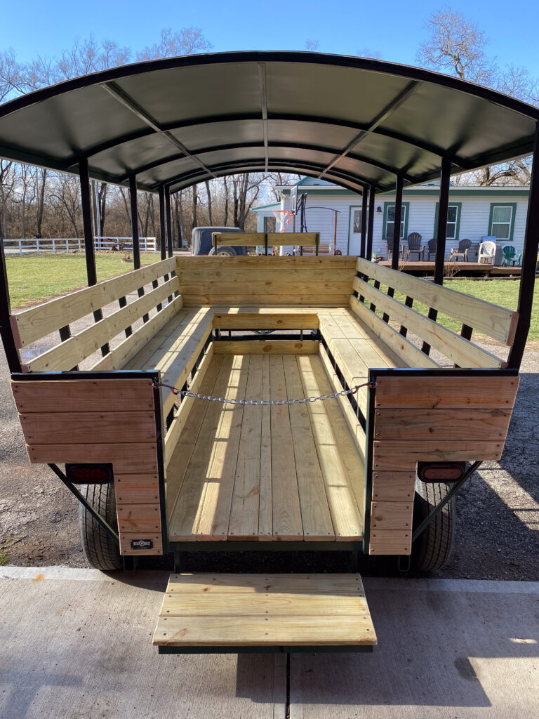 People mover wagon built by Boyle Built Wagons with roof